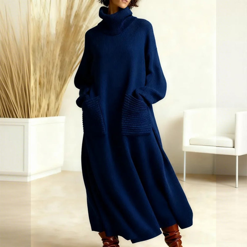 Keeti – Rollkragen Pullover Kleid Mit Taschen