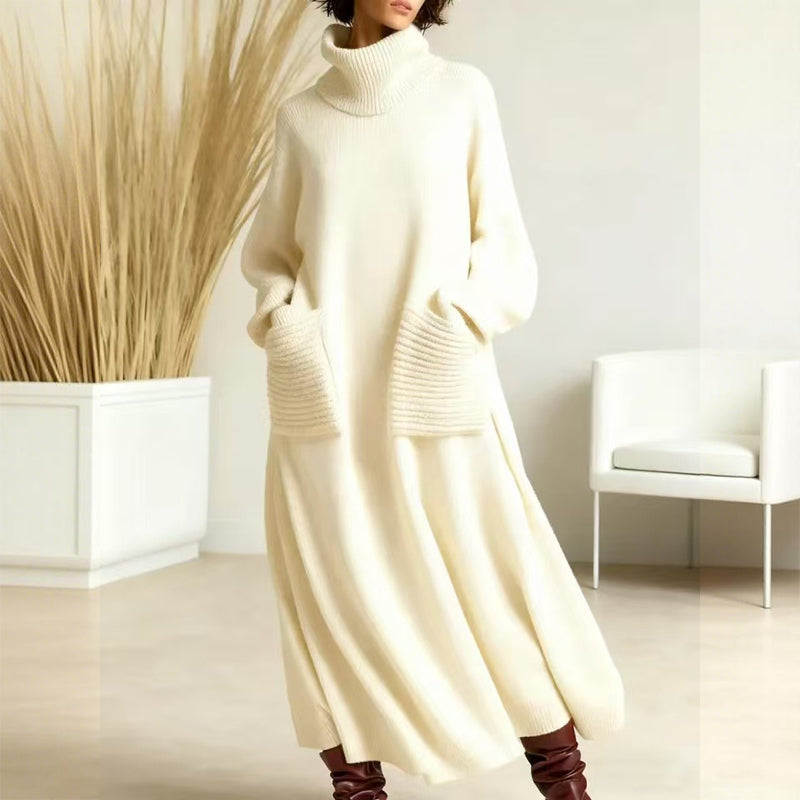 Keeti – Rollkragen Pullover Kleid Mit Taschen