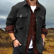 Elkan - Flanellgefütterte Western Jacke Mit Druckknöpfen