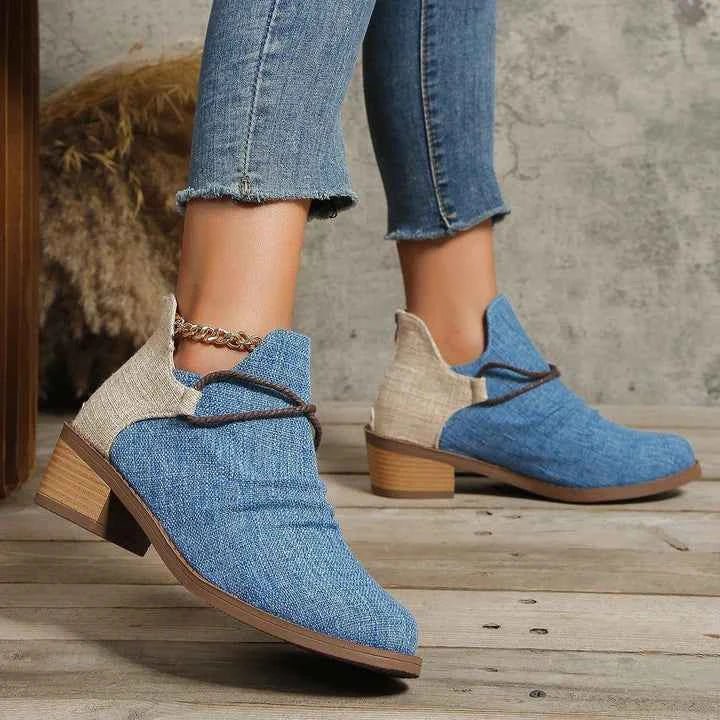 Stiefelette mit Blockabsatz