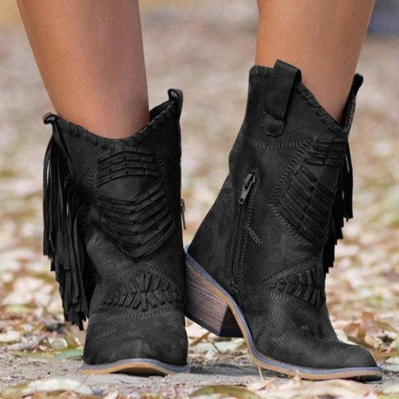 Stiefeletten mit Quasten