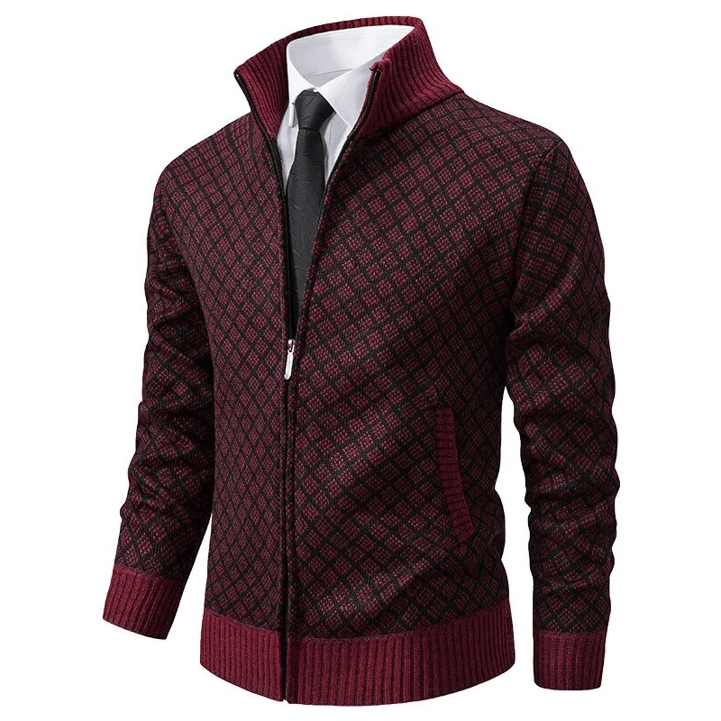 Strickjacke Mit Rautenmuster