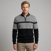 Strickpullover Herren Quarter Zip Color Block