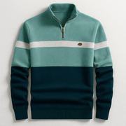 Strickpullover Herren Quarter Zip Color Block
