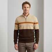 Strickpullover Herren Quarter Zip Color Block