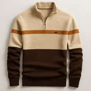 Strickpullover Herren Quarter Zip Color Block