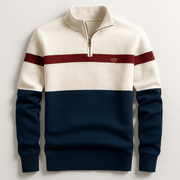 Strickpullover Herren Quarter Zip Color Block