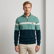 Strickpullover Herren Quarter Zip Color Block