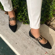 Anja | Damen Frühlings Ballerinas mit Riemen im Freizeitstil
