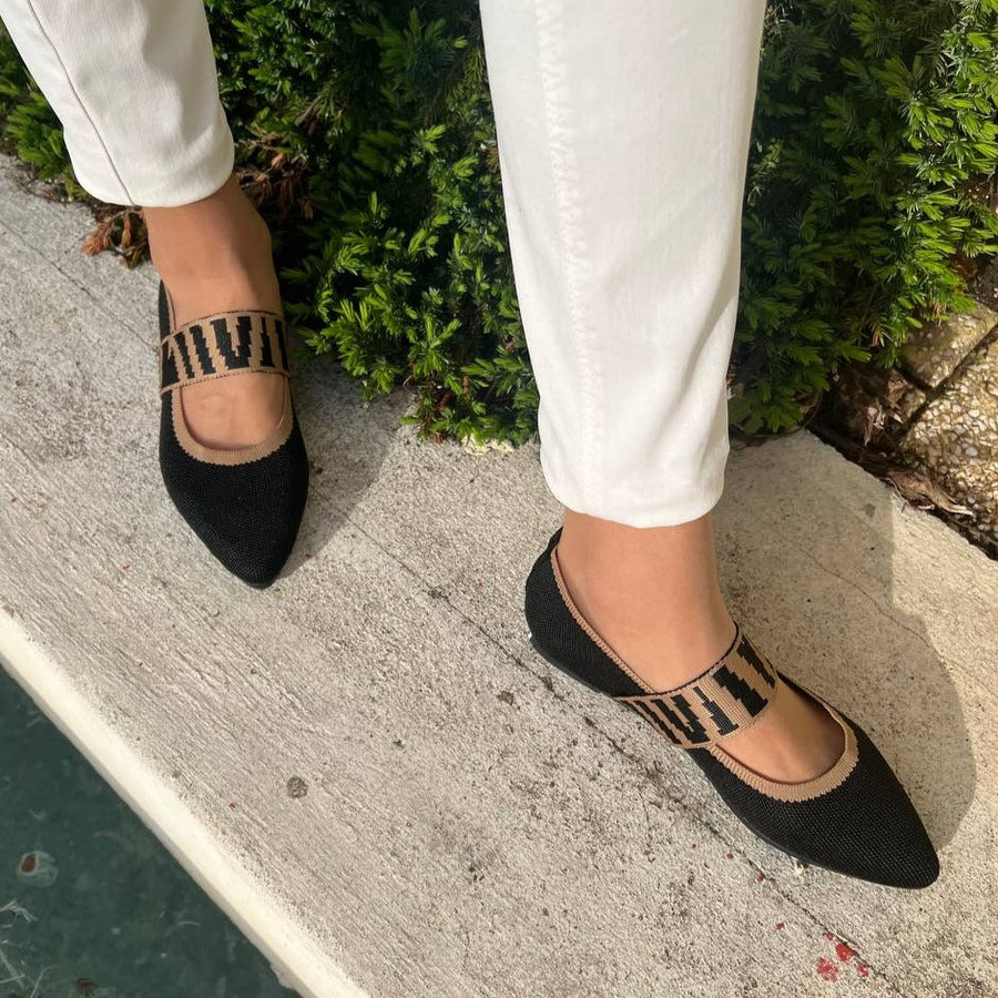 Anja | Damen Frühlings Ballerinas mit Riemen im Freizeitstil