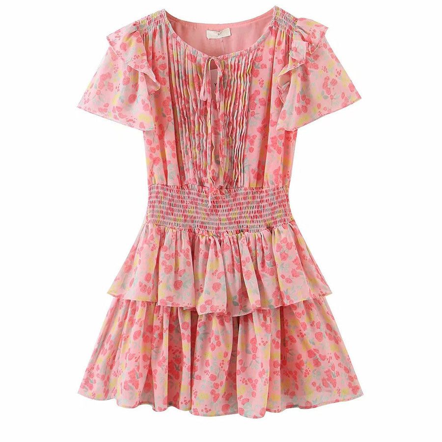 Ella - Sweet Style Minikleid mit Rüschen und Blumenprint