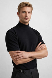 T-Shirt Herren Slim Fit Stehkragen