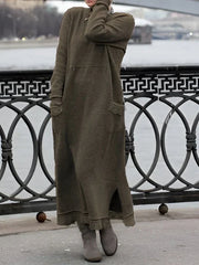 Nesrin – Lässiges Langarm Kleid Mit Rundhalsausschnitt