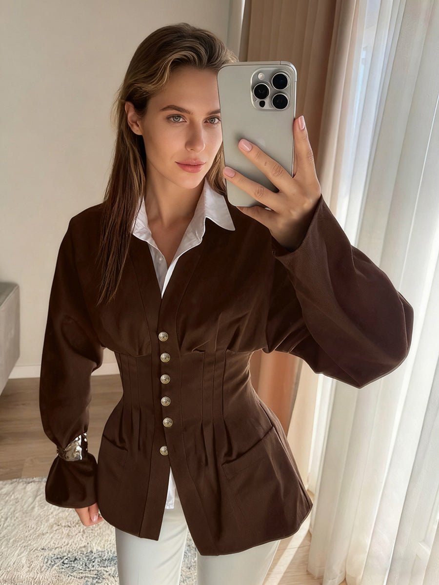 Taillierte Hemdbluse mit Knopfleiste Elegant