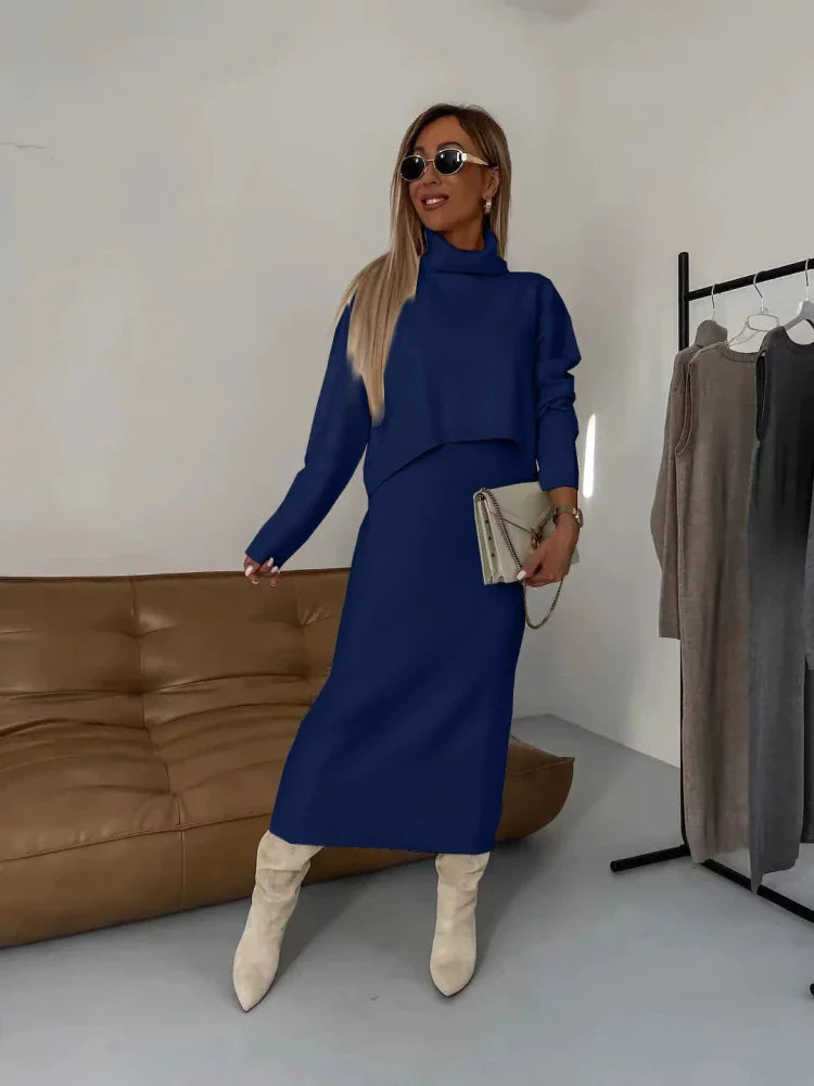 Thalina | Damen Strick Set Kleid & Pullover – Zweiteiliges Matching Set Herbst 2026