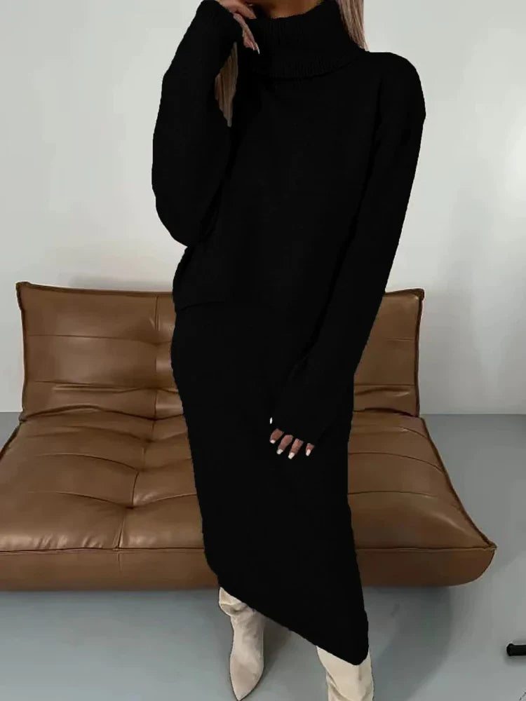 Thalina | Damen Strick Set Kleid & Pullover – Zweiteiliges Matching Set Herbst 2026