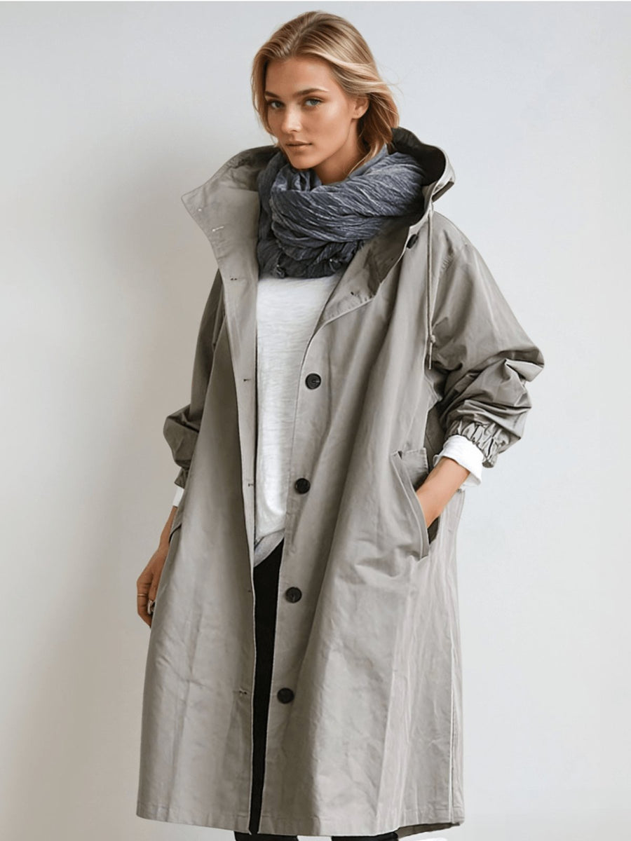 Charlotte | Trenchcoat Wasserabweisend Klassisch Knopfleiste Taschen