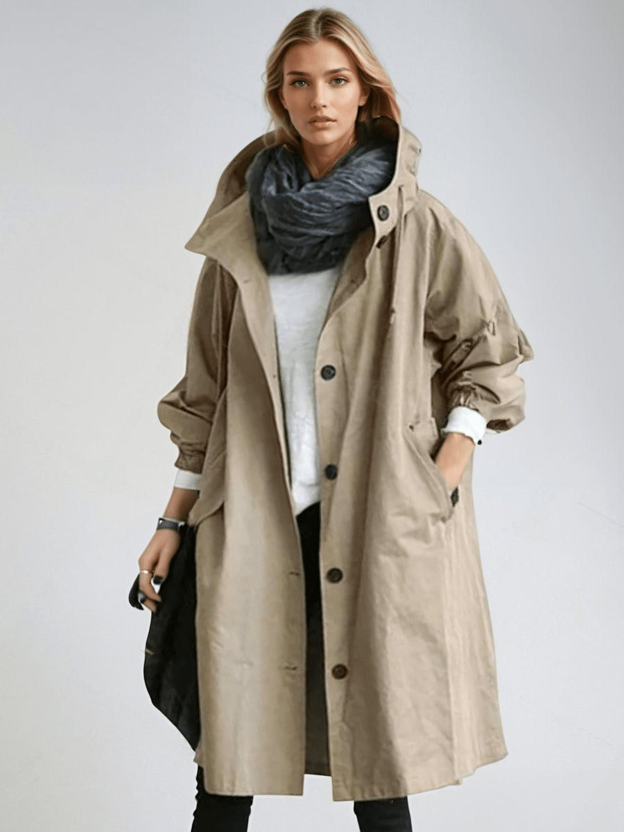 Charlotte | Trenchcoat Wasserabweisend Klassisch Knopfleiste Taschen