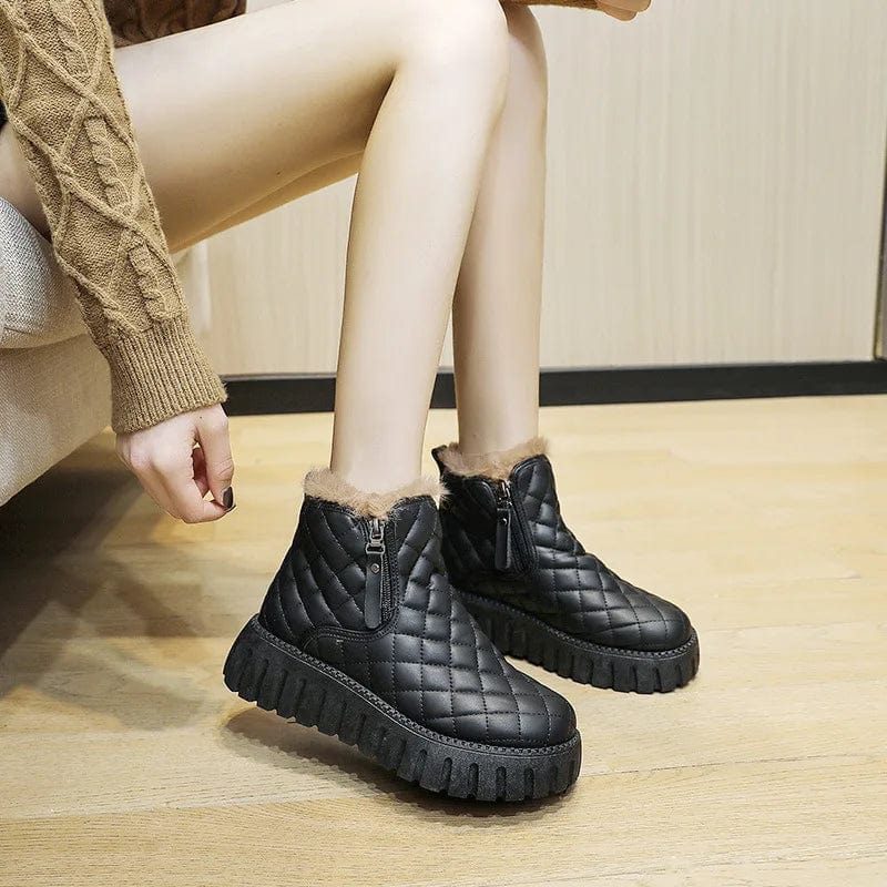 Gesteppte Damen Winterstiefeletten – Gefütterte, wasserabweisende Stiefel mit rutschfester Sohle und bequemem Design