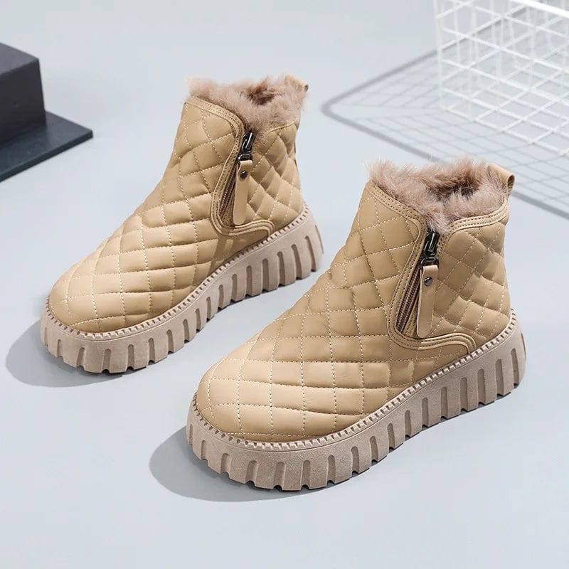 Gesteppte Damen Winterstiefeletten – Gefütterte, wasserabweisende Stiefel mit rutschfester Sohle und bequemem Design