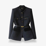 Tweed-Blazer tailliert geschnitten