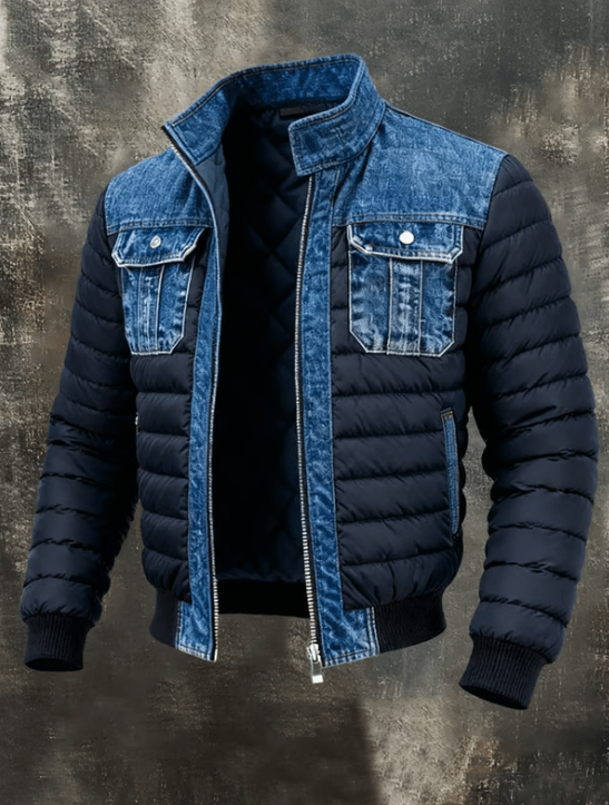 Übergangsjacke Herren Blau Gesteppt