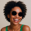 Unisex Runde Sonnenbrille mit dünnen Bügeln