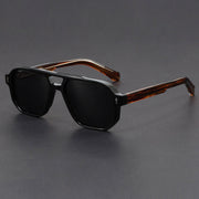 Unisex-Sonnenbrille mit Doppelsteg in quadratischer Form