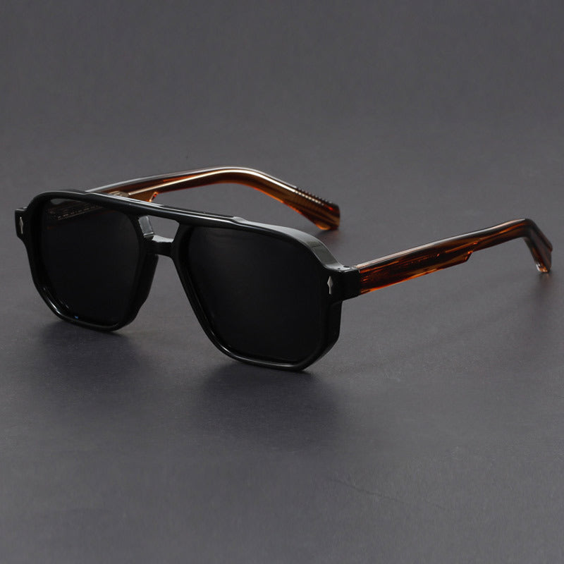 Unisex-Sonnenbrille mit Doppelsteg in quadratischer Form