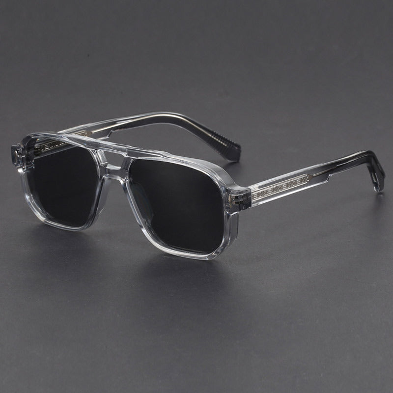 Unisex-Sonnenbrille mit Doppelsteg in quadratischer Form