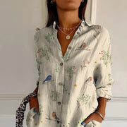 Miyana Bluse Damen – Französische Vintage-Bluse mit Blumenmuster