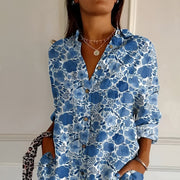 Miyana Bluse Damen – Französische Vintage-Bluse mit Blumenmuster
