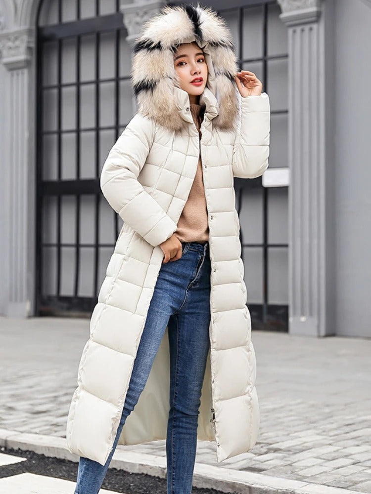 Damen Winter Daunenmantel Mit Kapuze | Lang
