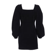 Isobel - Vintage - Mini-Abendkleid aus Samt mit Puffärmeln und quadratischem Ausschnitt