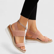 Orthopädische Damensandalen mit Keilabsatz