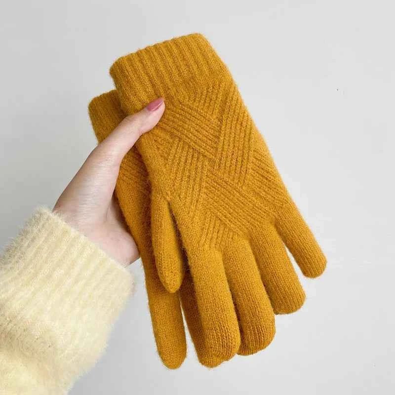 Warme Strickhandschuhe Damen