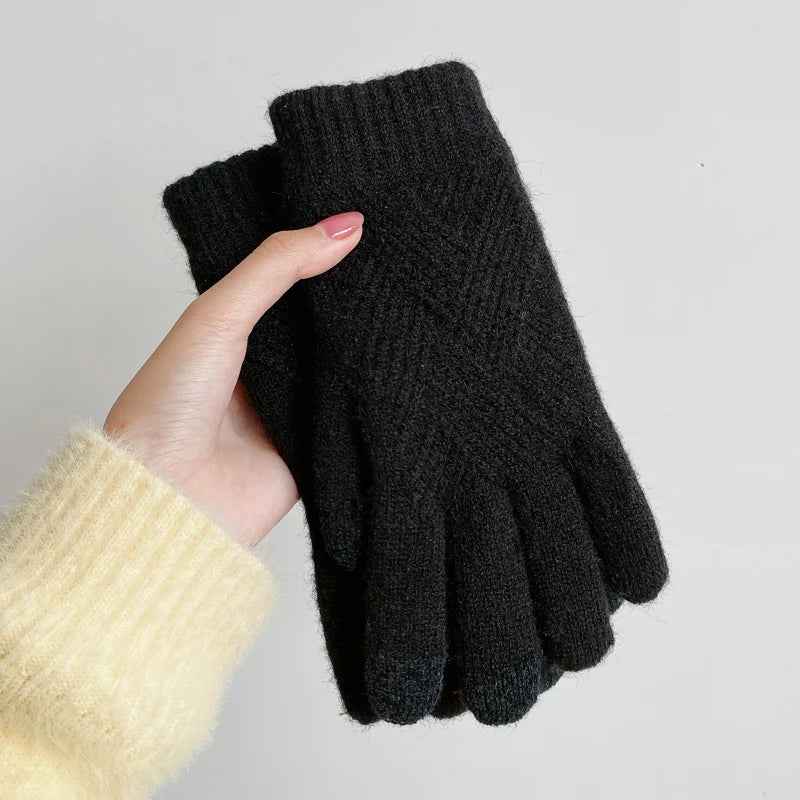 Warme Strickhandschuhe Damen