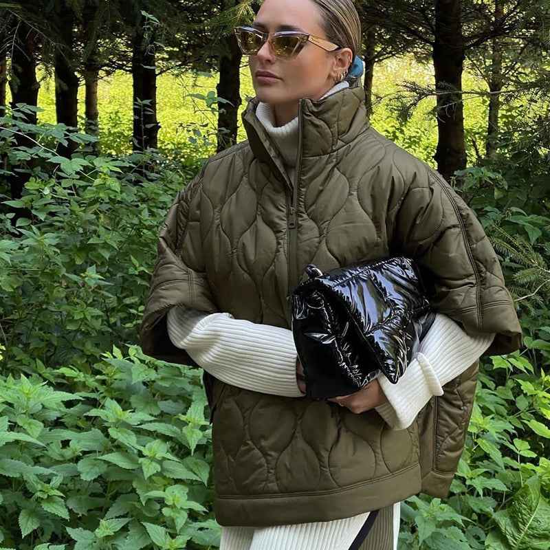 Oversized Steppjacke mit Stehkragen