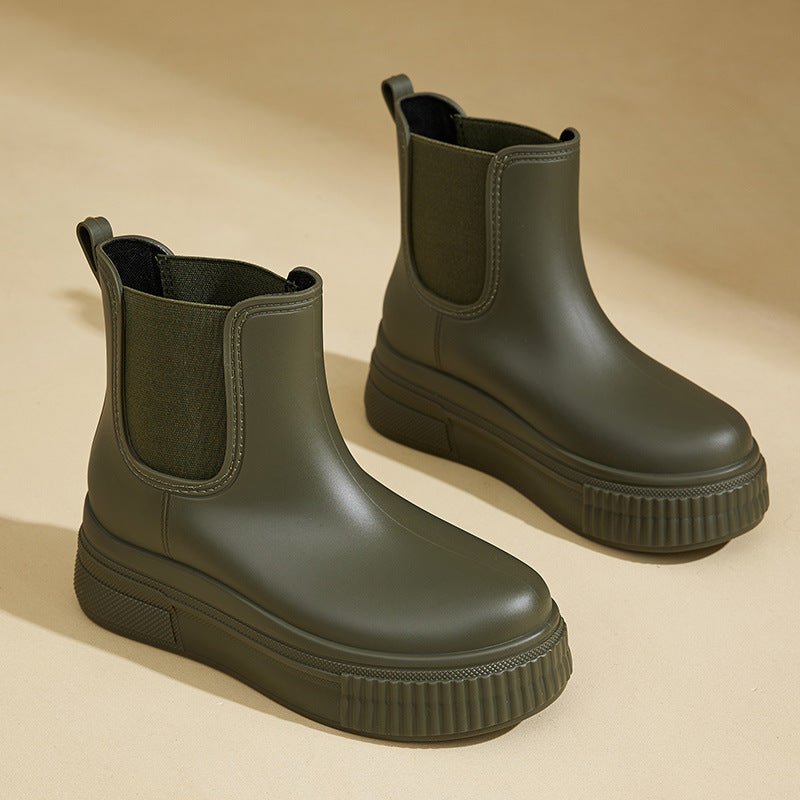 Elfriede | Wasserdichte Stiefel Chelsea Damen Plateau Regenstiefel