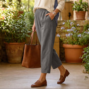 Weitbeinige Damen Sommerhose mit Elastischem Bund