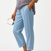 Weitbeinige Damen Sommerhose mit Elastischem Bund