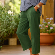 Weitbeinige Damen Sommerhose mit Elastischem Bund
