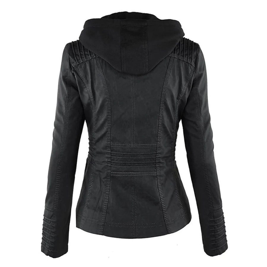 Damenjacke mit verstellbarer Kapuze und Reißverschlüssen