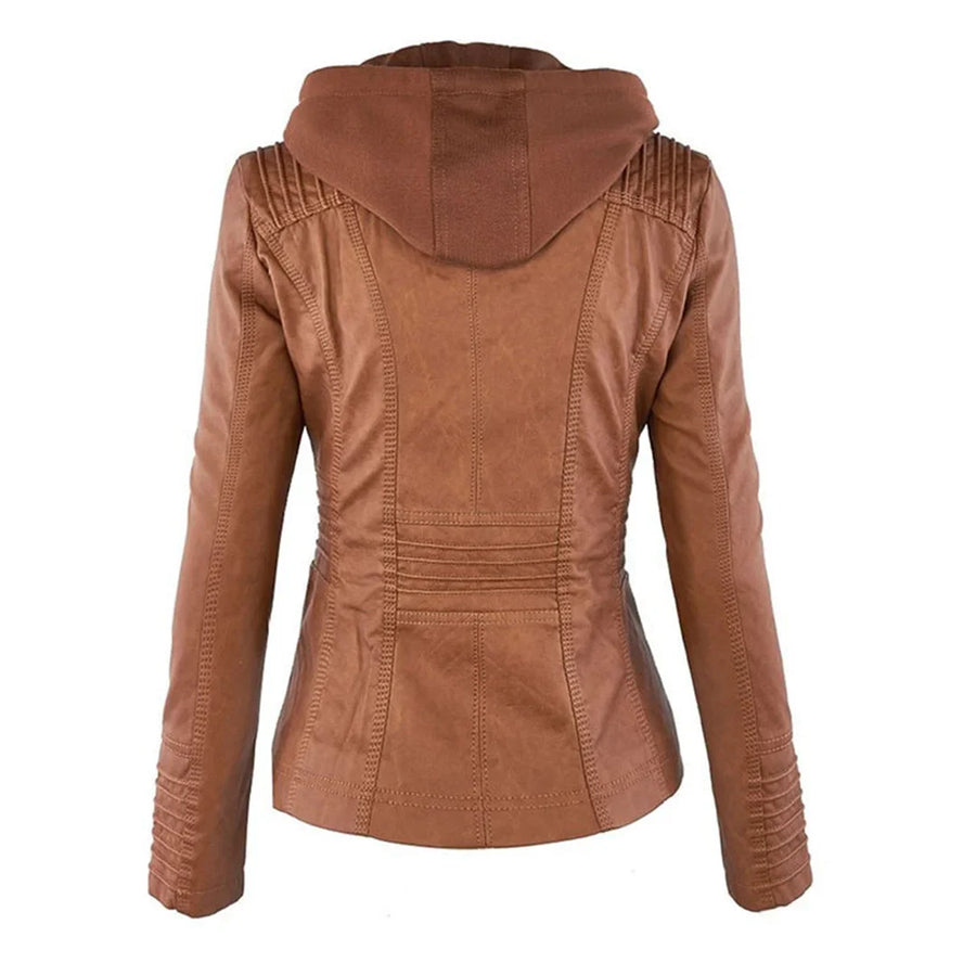 Damenjacke mit verstellbarer Kapuze und Reißverschlüssen