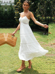 Elegantes Damen Maxi Kleid aus Baumwolle