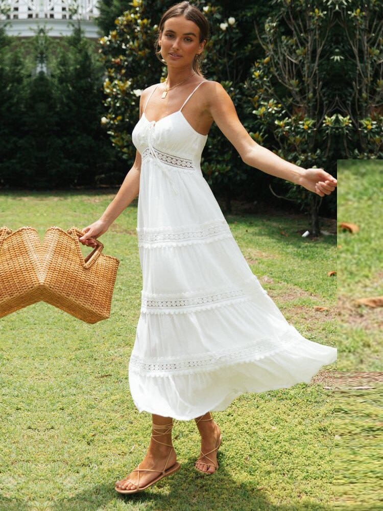 Elegantes Damen Maxi Kleid aus Baumwolle