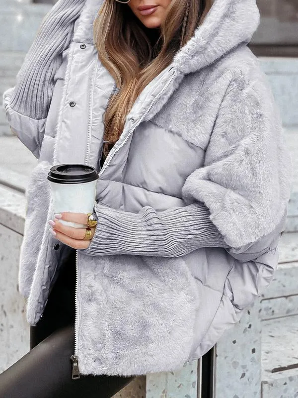 Winterjacke Damen Oversized mit Teddyfutter