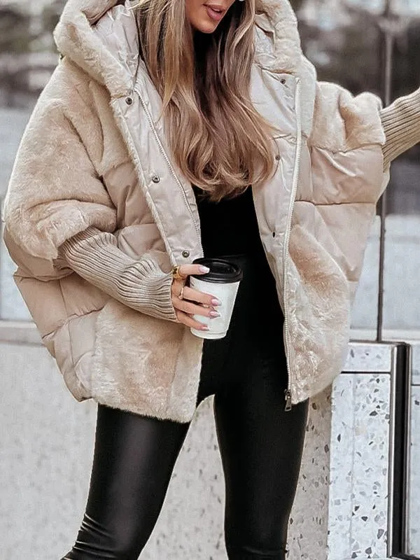 Winterjacke Damen Oversized mit Teddyfutter