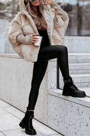 Winterjacke Damen Oversized mit Teddyfutter