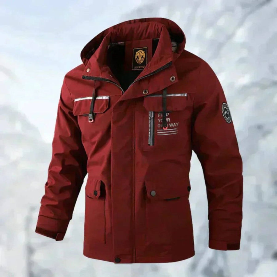 Winterjacke Herren mit Kapuze und Taschen